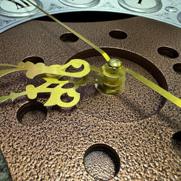 Steampunk victorian gear clock - close up