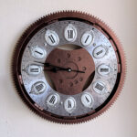 Steampunk victorian cog clock - black hands overview handmade steampunk style wall clock UK