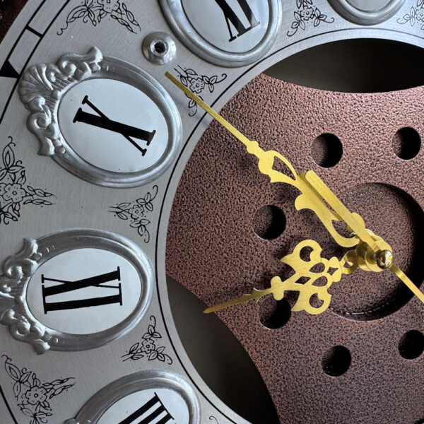 Steampunk victorian cog clock - gold brass hands centre edge