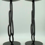 modern metal luxury candle holders - black