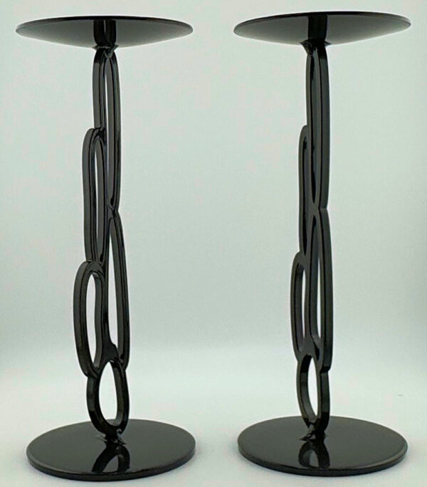 modern metal luxury candle holders - black