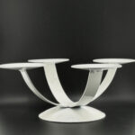modern minimalist four arm centrepiece - candle holder white