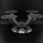 modern minimalist four arm centrepiece - candle holder graphite grey
